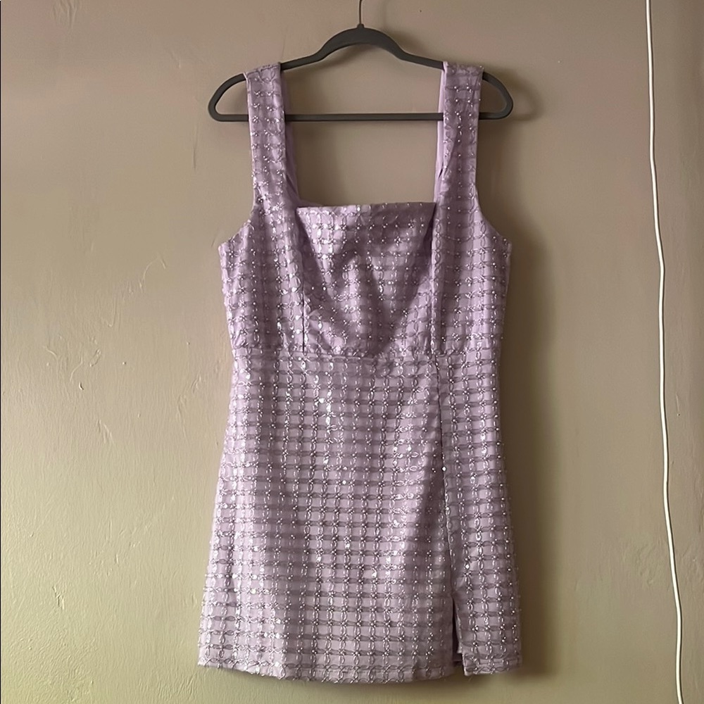 Elegant Lavender Sequin Dress